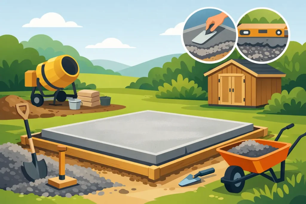 Building a Concrete Base for a Shed That Lasts