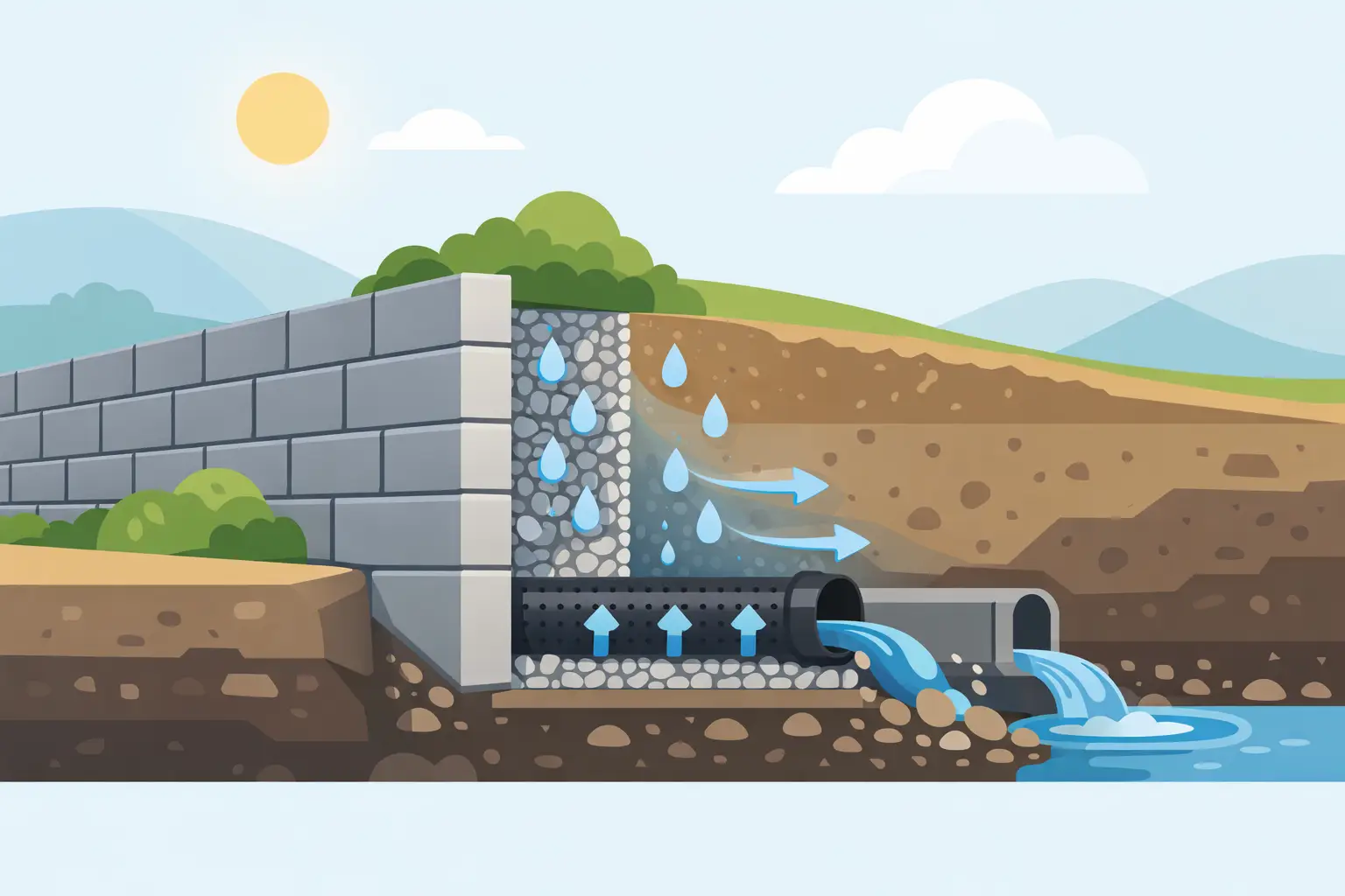 How a Retaining Wall Drainage System Works