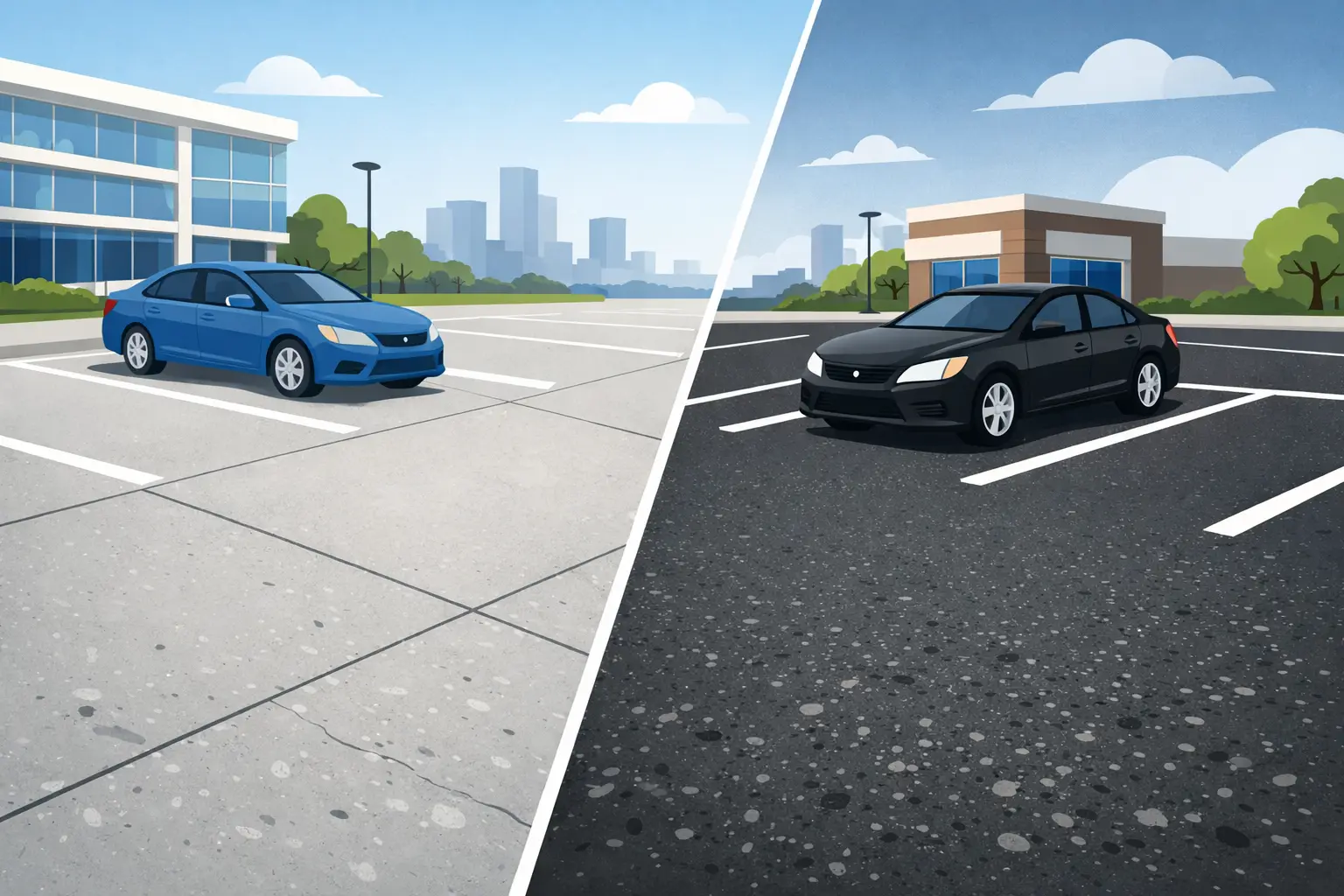 Concrete Versus Asphalt Parking Surfaces